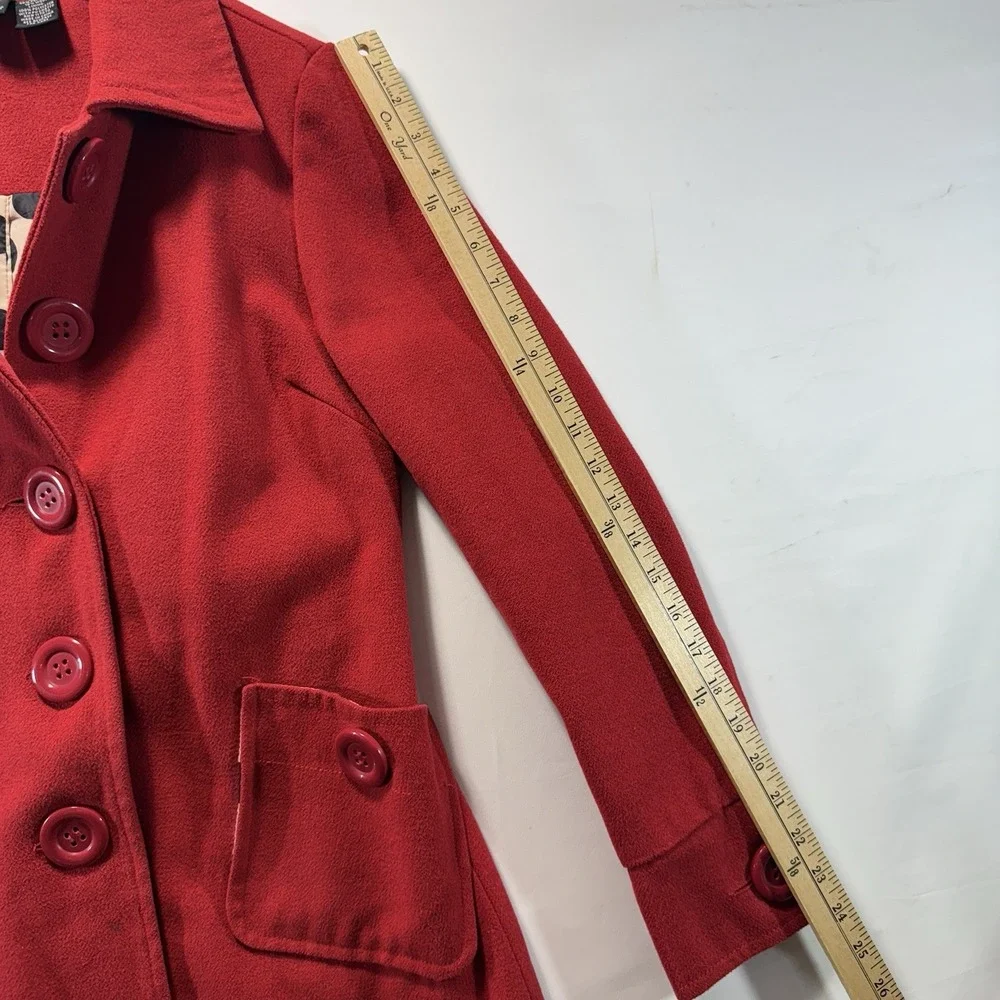 Windsor Red Wool Blend Lined Blazer Jacket Size S Classic - Picture 2 of 13